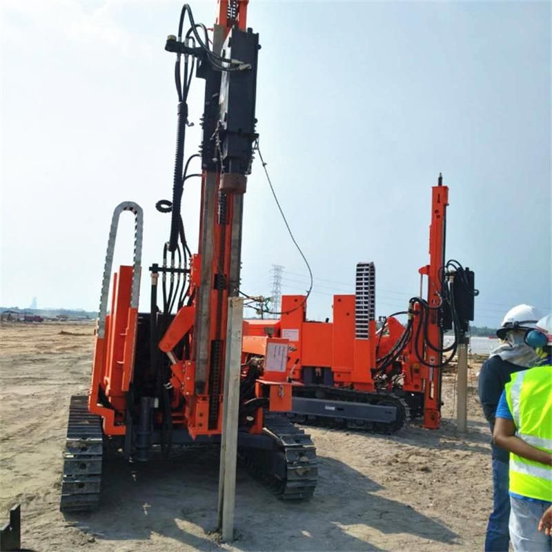 Mountain Slope Rock Borehole Drilling Rig Use for Solar Project