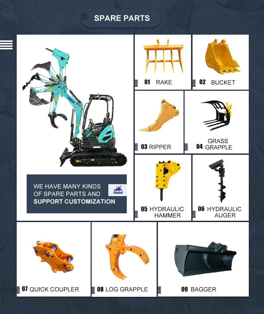 Hot Sale 2410kg Hydraulic Mini Mini Pelle Mini Digger Loader Bagger Crawler Small Mini Excavator with Competitive Prices Meet CE/ISO/EPA/Euro 5 Emission