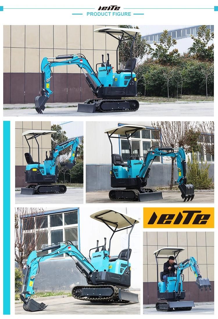 Hydraulic Mini Crawler Excavator 1 Ton Small Digger Construction Machine with Accessories Digger for Gardening