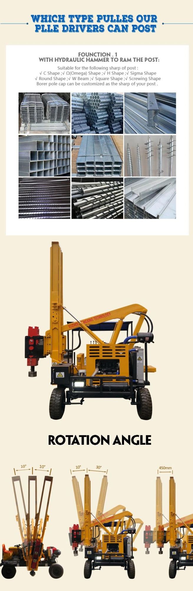 Road Safety Express Way Guardrail Installation Pile Driver Ramming Machine