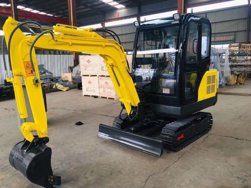 China New 3ton Closed Cabin Mini Rubber Crawler Excavator Foe Sale