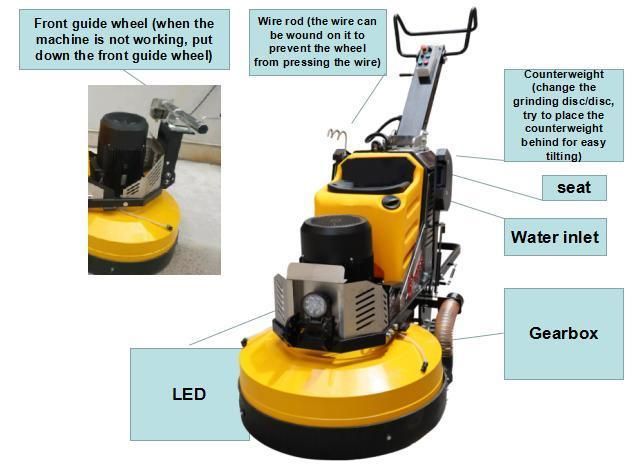 820mm Concrete Grinding Machine 4 Heads Planetary Floor Grinder