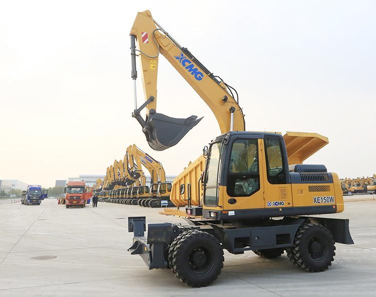 XCMG Official 15t Small Wheel Excavator Xe150wb China New Wheeled Excavators for Sale