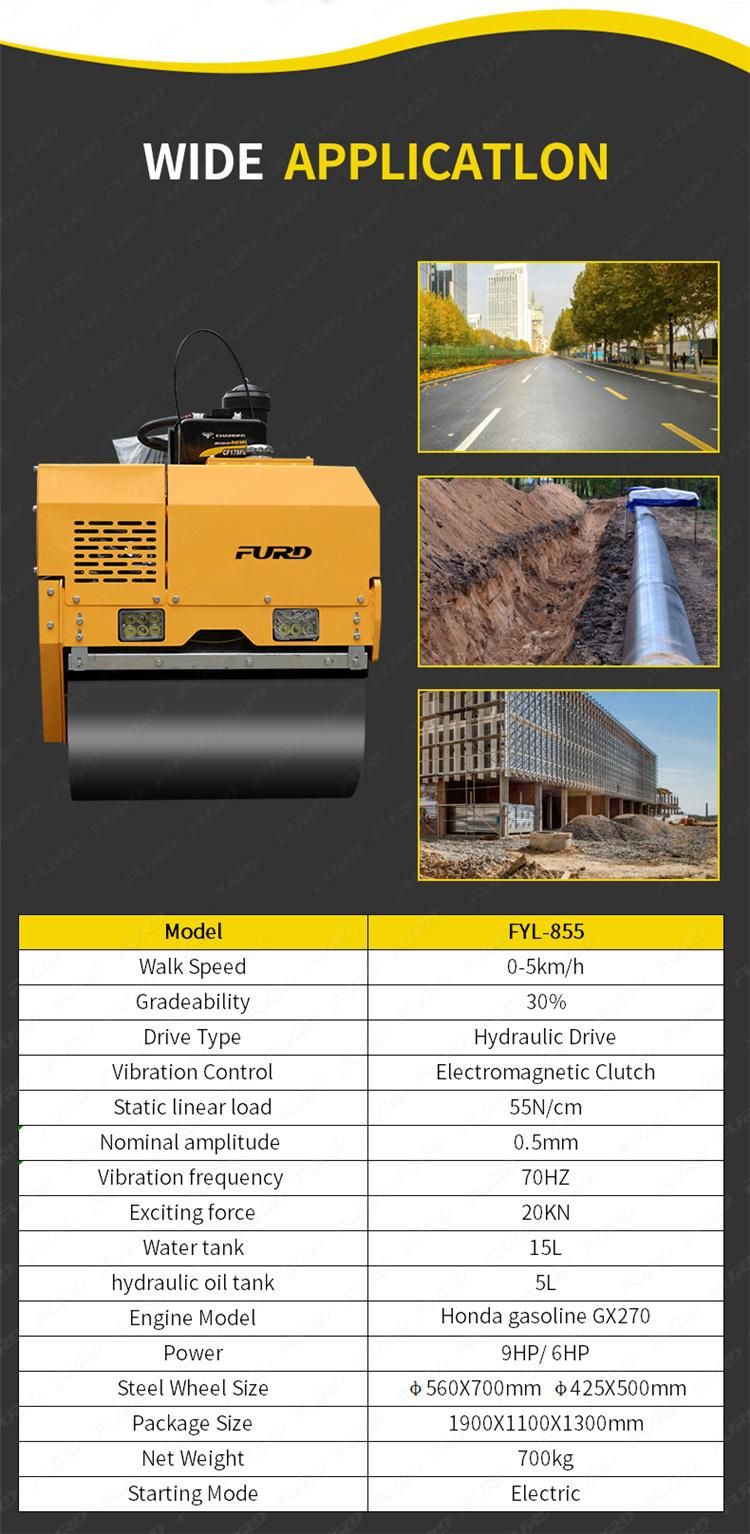 Road Construction Equipment 700 Kg Road Roller Compactor