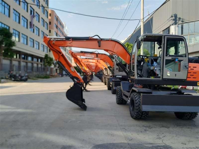 Wheeled Hydraulic Excavators Wood Grab Loader Machine Wheel Excavator with Rotating Grapple