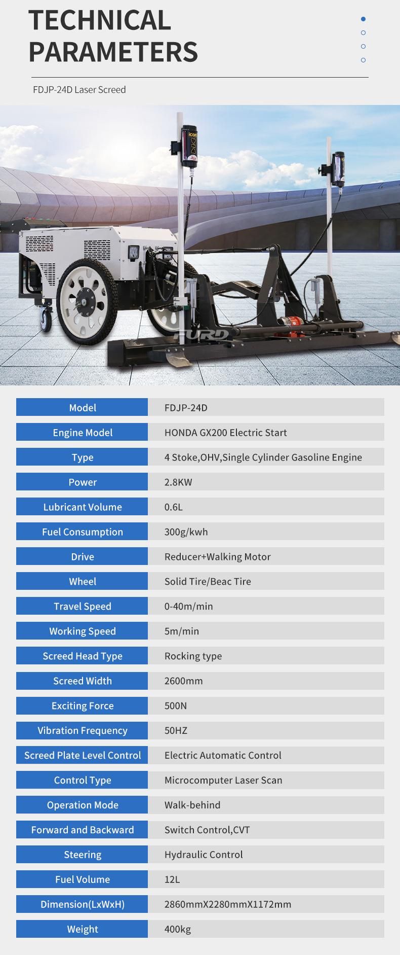 Concrete Leveling Machine Soil Laser Screed Concrete for Construction Fdzp-24D