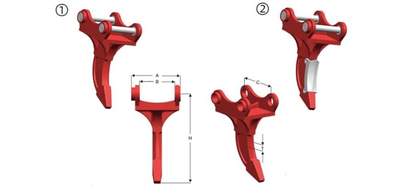 One Piece Casting Single for Integrated Hook Arm Excavator Ripper