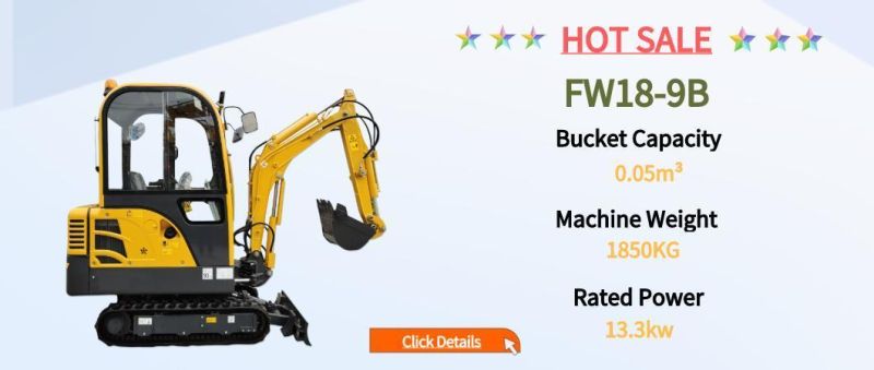 Top Brand Customized Compact Single Bucket Backhoe 1t Micro Crawler Excavator for Small Engineering Ditch Excavation