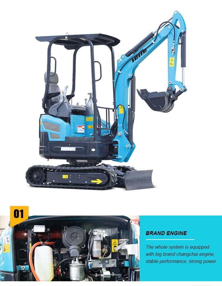 Performance Good China Household Mini Excavator Prices Weight 1.8 Tons Famous and Good Mechanical Products