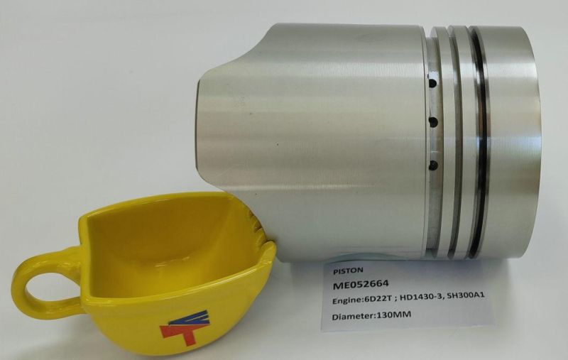 High-Performance Diesel Engine Engineering Machinery Parts Piston Me052664 for Engine Parts 6D22t HD1430-3 Sh300A1 Generator Set Diameter 130mm