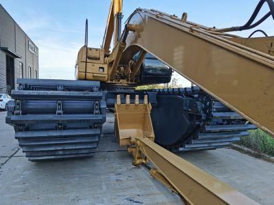 Swamp Buggy Second-Hand Cat 320c Amphibious Excavator 3 Chains Pontoon Undercarriage Hot Sale