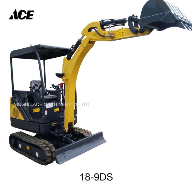 Rubber Track Crawler Excavator Mini Excavator 1.8t Farm Digging Machine for Sale