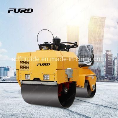 Mini Tandem Vibratory Roller Ride on Roller Compactor Smooth Drum Road Roller Fyl-855