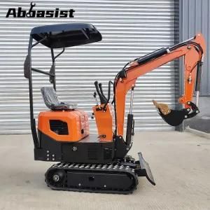 Abbasist brand new 1.0 ton 1000kg mini small excavator digger for sale with many size of bucket s