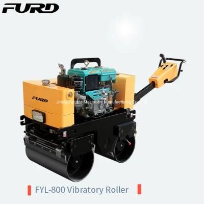 0.8 Ton Soil Asphalt Vibratory Double Drum Road Roller for Compaction