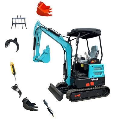 1.5ton Hydraulic Mini CE EPA Mini Compact Home Garden Diesel Crawler Excavator New Price Excavator for Sale From China