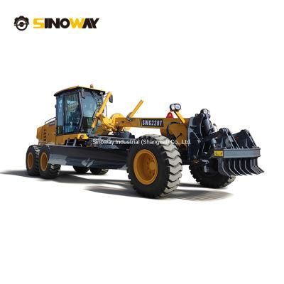 Road Grader with Front Mounted Scarficer and Rear Ripper