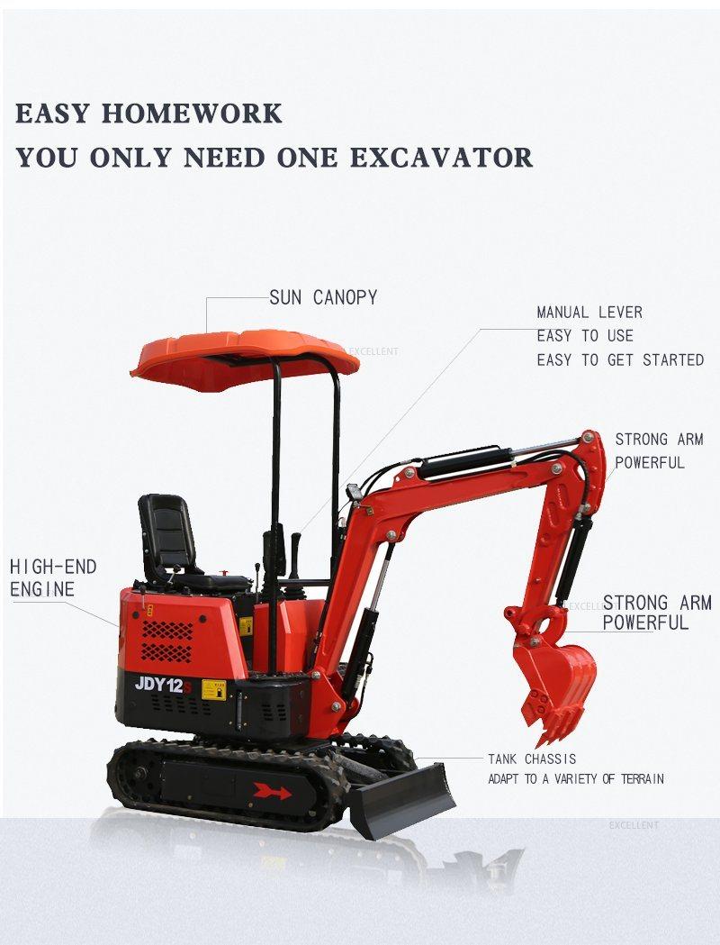 EPA CE 1200kg 1.2ton Mini Crawler Excavator for Sale