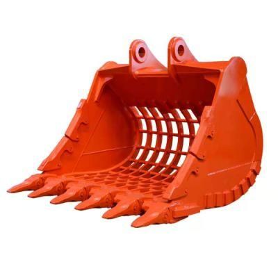 Width 1400mm Excavator Grid Skeleton Bucket with Rock Teeth