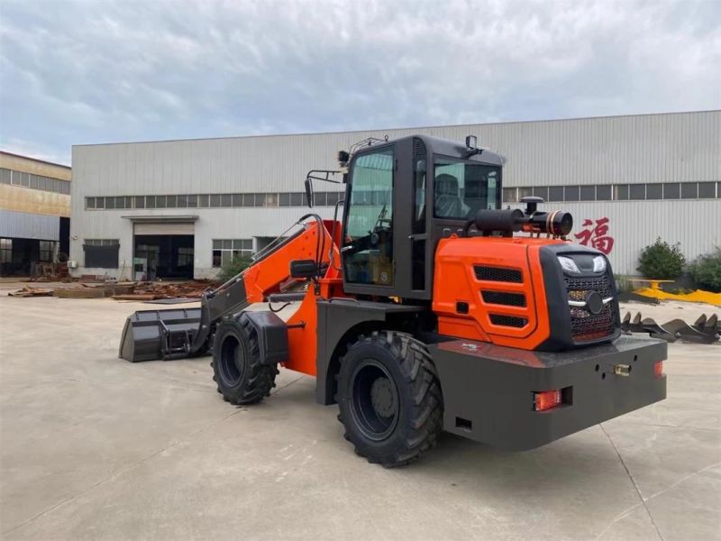 China Factory Wholesale 0.6/0.8/1/1.2/1.5/2 Ton Telescopic Loader Raised Arm Wheel Loader Small Wheel Forklift Site/Farm/Garden CE Certification Euro 5 Engine