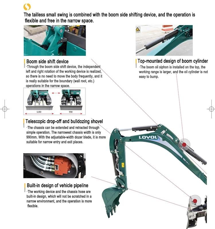 1.8ton Hydraulic Post Hole Digger Price Mini Excavator