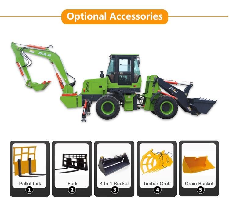 Mini Small Tractor Articulated Towable Backhoe Loader, Excavator Loader Backhoe Loader Factory Cheap Price