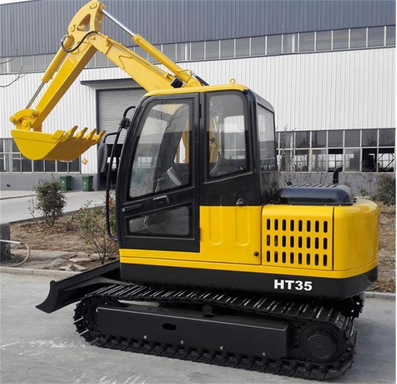 Shovel Backhoe Loader Small Digger Mini Excavator with Canopy for Road
