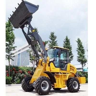 CE Small/Mini Compact 4WD Articulated Front End Tractor Loaders 1ton/1.5ton/2 Ton Wheel Loaders with Hammer/Bockhoe Attachments