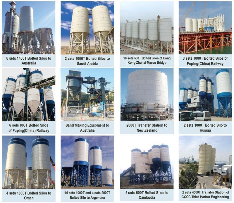 Luwei Brand 40-1600m³ Steel Silo Used to Store Mine Fly Ash with ISO Certification