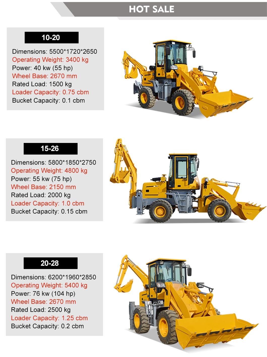 10% off! Upgraded Version Mini Backhoe Loader Back Hoe Small 4X4 Backhoe Loader Backhoe with Attachment for Sale 2 Ton 3 Ton 4 Ton 5 Ton 6 Ton by Sea