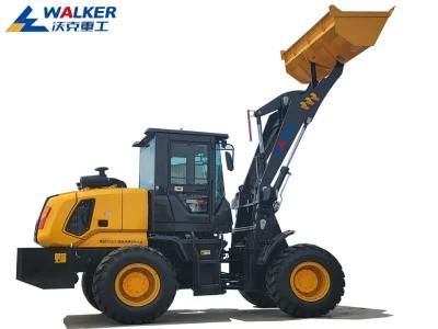 Walker-940 4WD Small Wheel Loader Diesel Mini Loader Skid Steer Loader 1.2 Ton Forklift Backhoe Front Loader