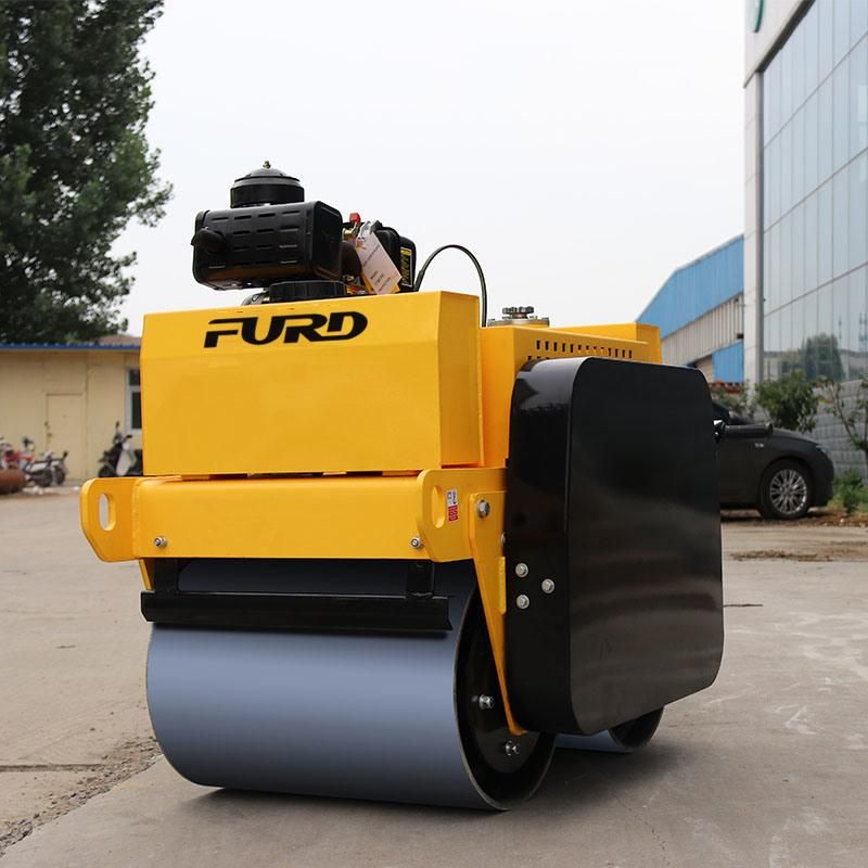 Double Drum Walk Behind Vibratory Hydraulic Road Roller for Concrete and Asphalt Fyl-S600c
