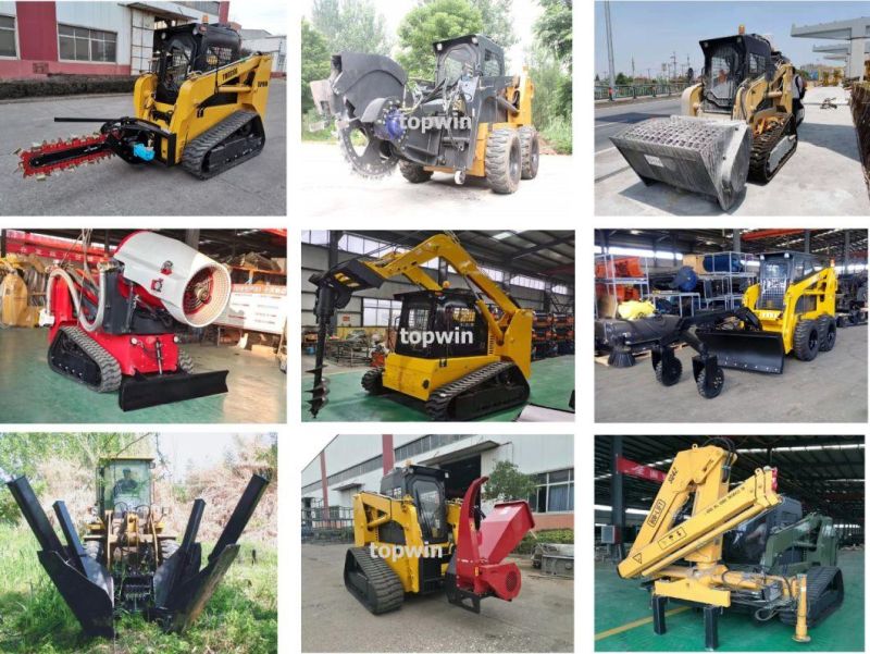 Manufacture Cheap Price CE EPA Front End Loader 50HP 65HP 75HP 85HP Mini Crawler Skid Steer Loader with Breaker Attachments for Sale