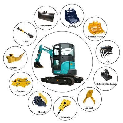 Hot Sale CE ISO Certified China Mini Excavator Mini Bagger 3 Ton Excavator with Cabin for Sale