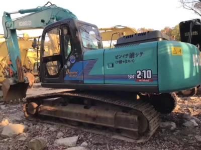 Used Kobelco Sk210 Crawler Excavator with Hydraulic Breaker Line and Hammer in Good Condition