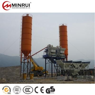 Minrui Hzs50 Self Loading 30m3h Concrete Batching Mixing Plant