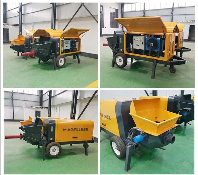 Small Portable Concrete Pump Price Trailer Diesel Power Concrete Pumps with Pipelines for Free