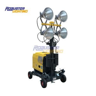 Mining 4X400W Generator Construction Mobile Emergency Light Tower