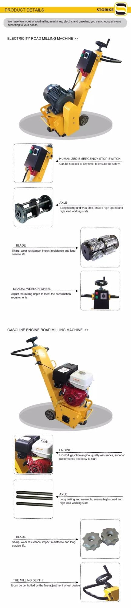 Floor Paint Remover Scarifier Machine with CE