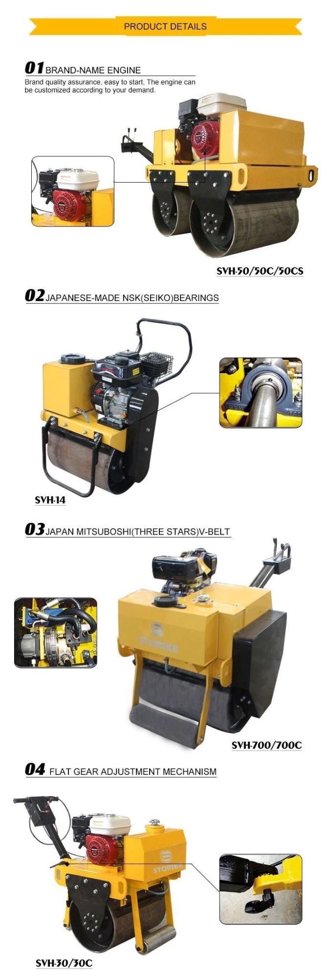 High Efficiency 350kg Hand Held Single Drum Asphalt Baby Compactor Roller