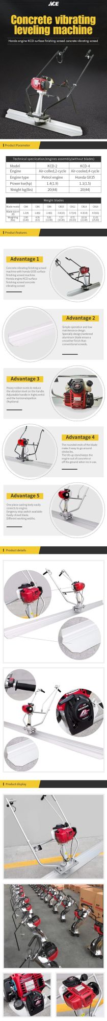 Gx35 Engine Powered Concrete Leveling Tools/Surface Finishing Screed Machine with Factory Price Without