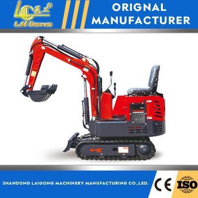 Lgcm CE and EPA Approved 1 Ton Hydraulic Rubber Mini Crawler Hole Excavators