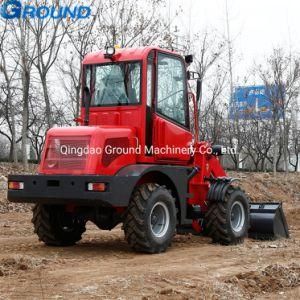 1ton bucket good quality mini wheel loader with high powerful engine and large cabin for farmland