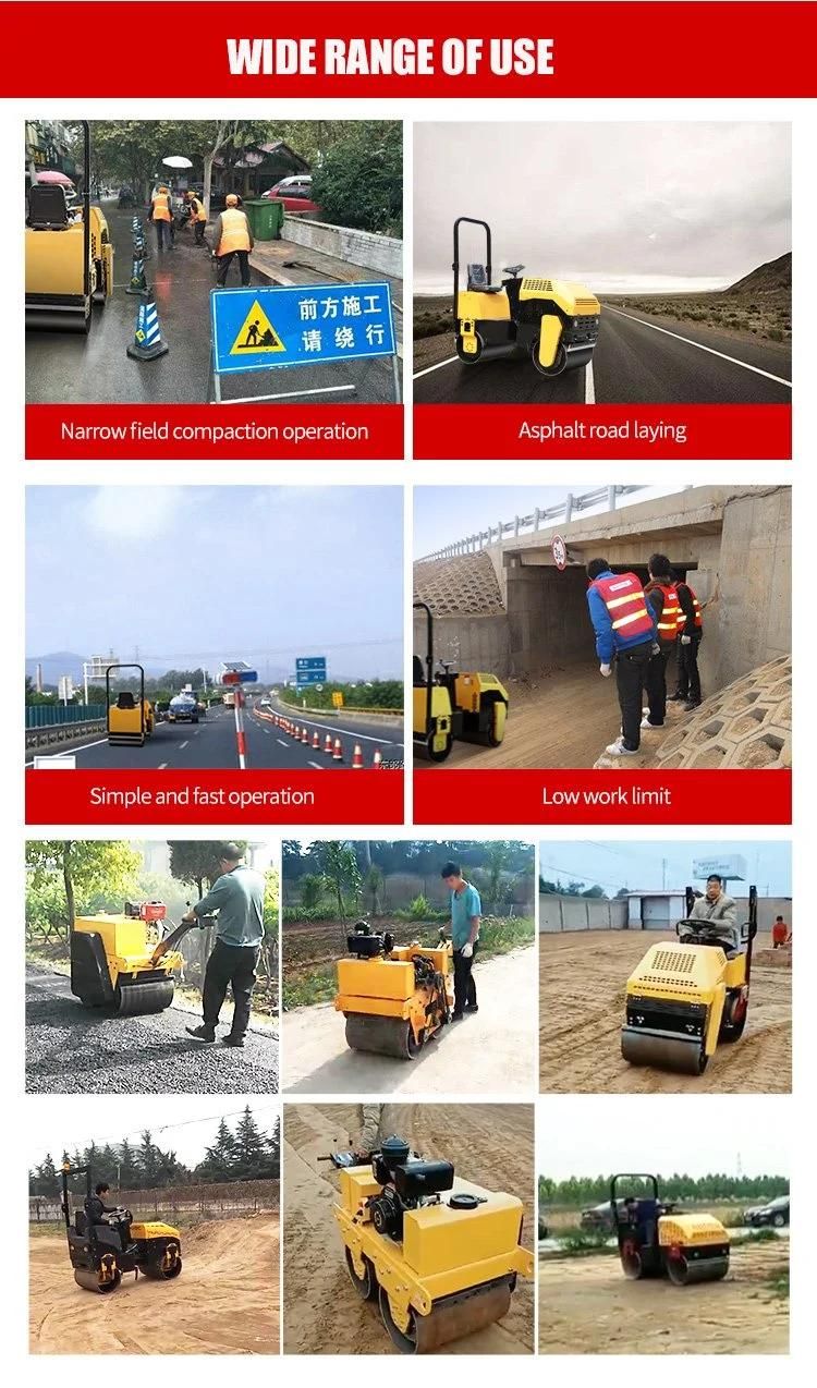 Hengwang Road Construction 1.5ton Roller Concrete 2 Drums Compactor