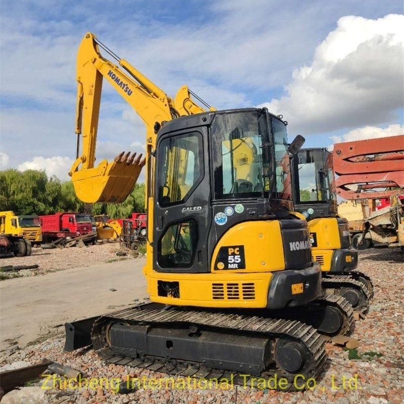 Hot Home Used 5 Ton Thumb Second Hand Small Digger Mini Crawler Excavator Excavadora Usada Excavatrice Hydraulic Perfect Quality Price Sale Excavators PC55