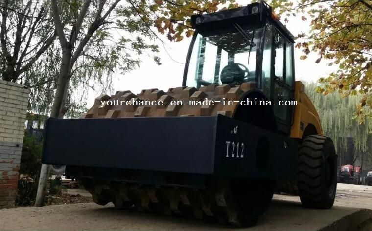 High Quality Construction Machinery Lt212 12 Tons Mechanical Drive Single Drum Vibratory Road Roller with Padfoot for Sale