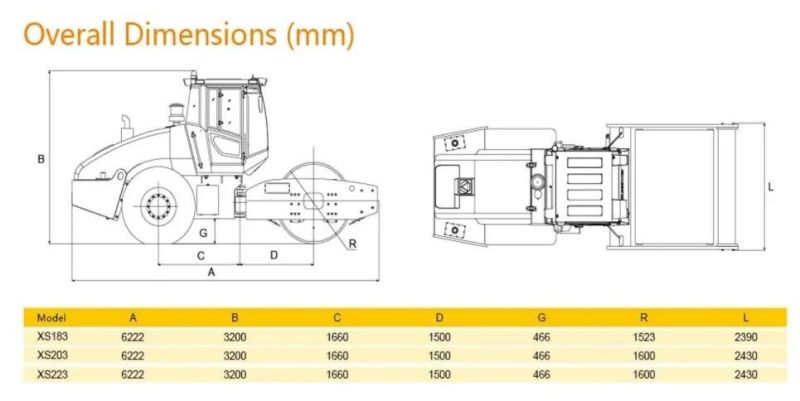 22ton Hydraulic Single Drum Road Roller Xs223 for Sale