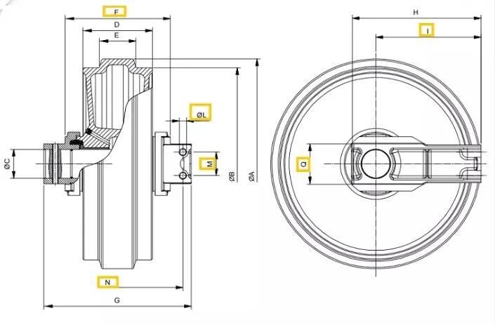 China_Front_Idler_E320 248-7143 Undercarriage_Excavator_Parts