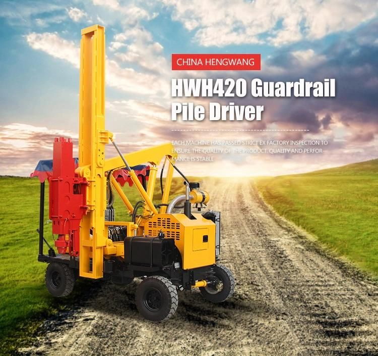 Wheels Guardrail Pile Driver Made in China