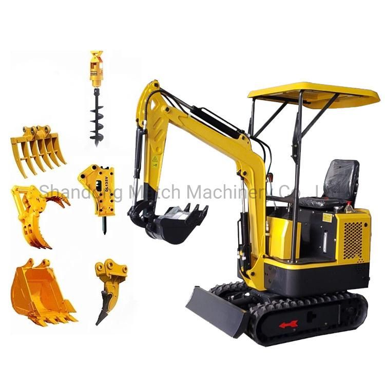 Small Digger Excavator 1500kg Excavator Mini Excavator with 0.025cbm Bucket